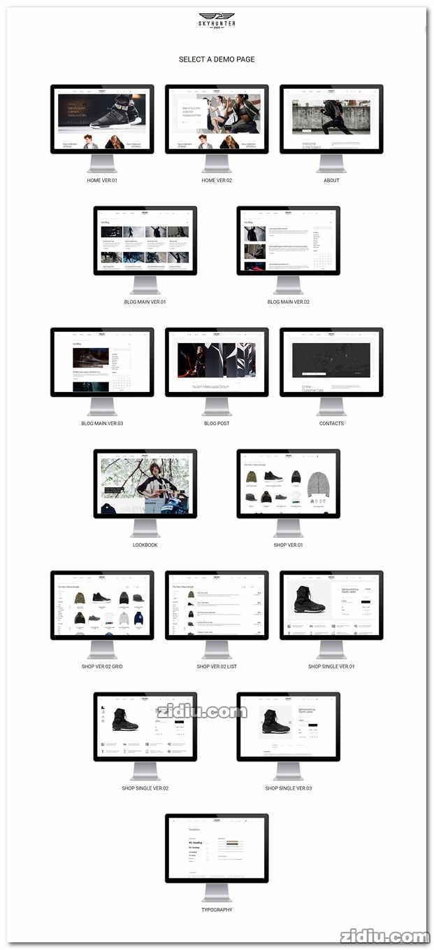 html静态页面时尚品牌服装鞋子电商购物整站模板
