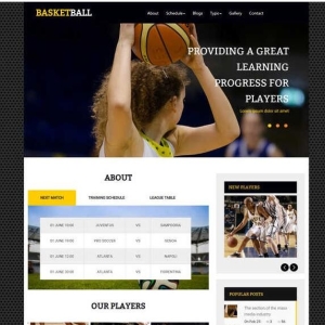  篮球运动健身静态网页支持电脑端手机版html5+css3响应式自适应免费升级静态模板下载